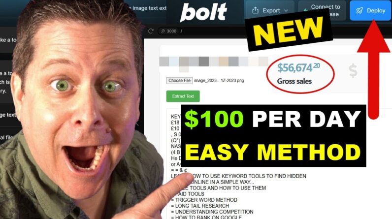 $100 A Day With Simple Ai Tools - Use Bolt No Coding!